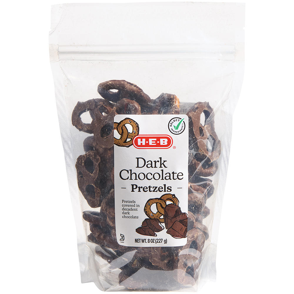 H-E-B Dark Chocolate-Covered Mini Pretzels, 8 oz