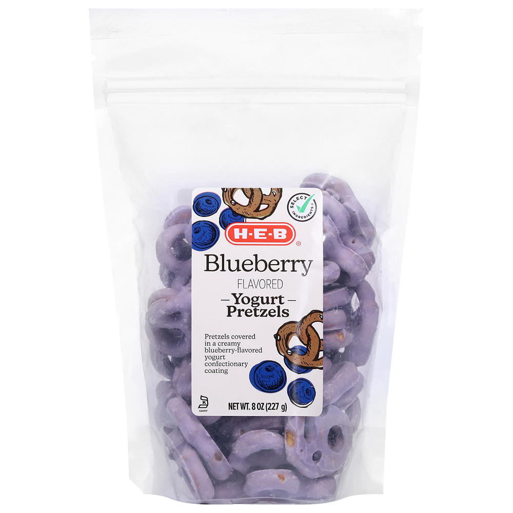 H-E-B Blueberry Yogurt-Covered Mini Pretzels, 8 oz
