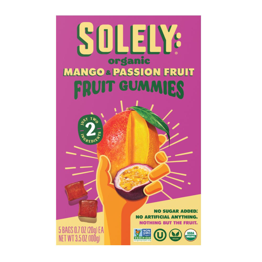 Solely Organic Fruit Gummies - Mango & Passionfruit, 5 ct