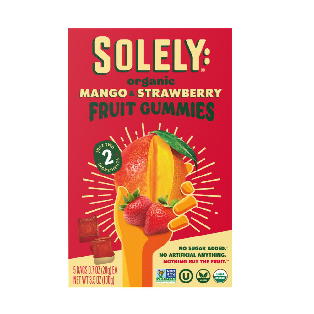 Solely Organic Fruit Gummies - Mango & Strawberry, 5 ct