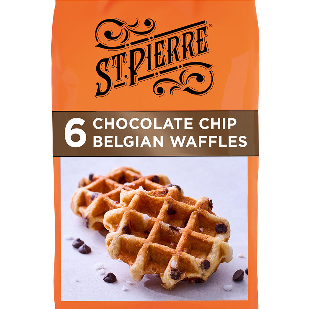 St Pierre Chocolate Chip Belgian Waffles, 6 ct
