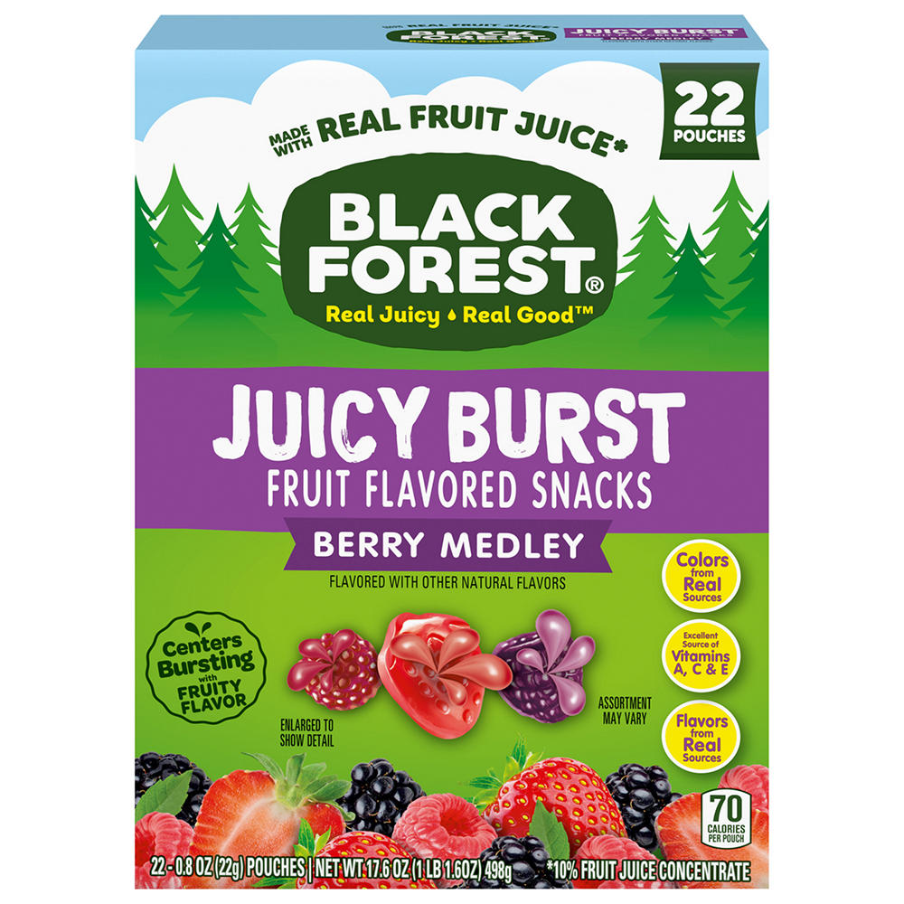 Black Forest Juicy Burst Fruit Snack - Berry Medley, 22 ct