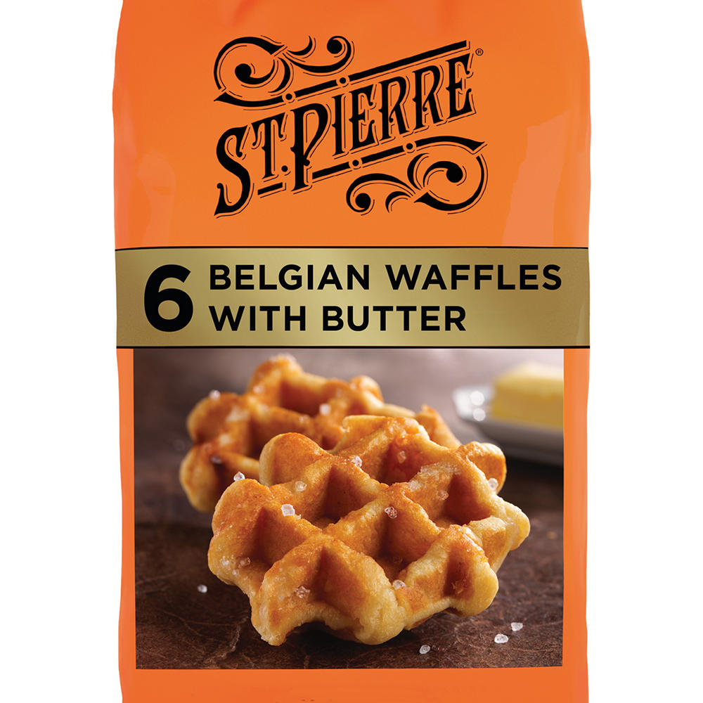 St Pierre Belgian Waffles with Butter, 6 ct