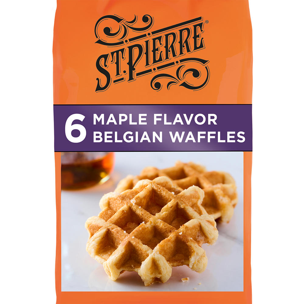 St Pierre Maple Belgian Waffles, 6 ct