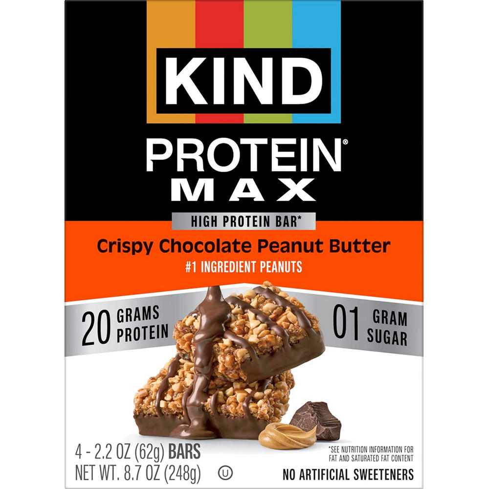 Kind 20g Protein Max Bars - Crispy Chocolate Peanut Butter, 4 ct