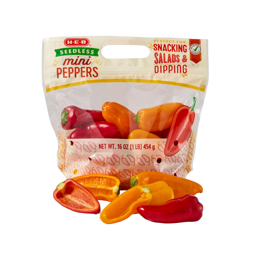 H-E-B Fresh Seedless Mini Peppers, 16 oz