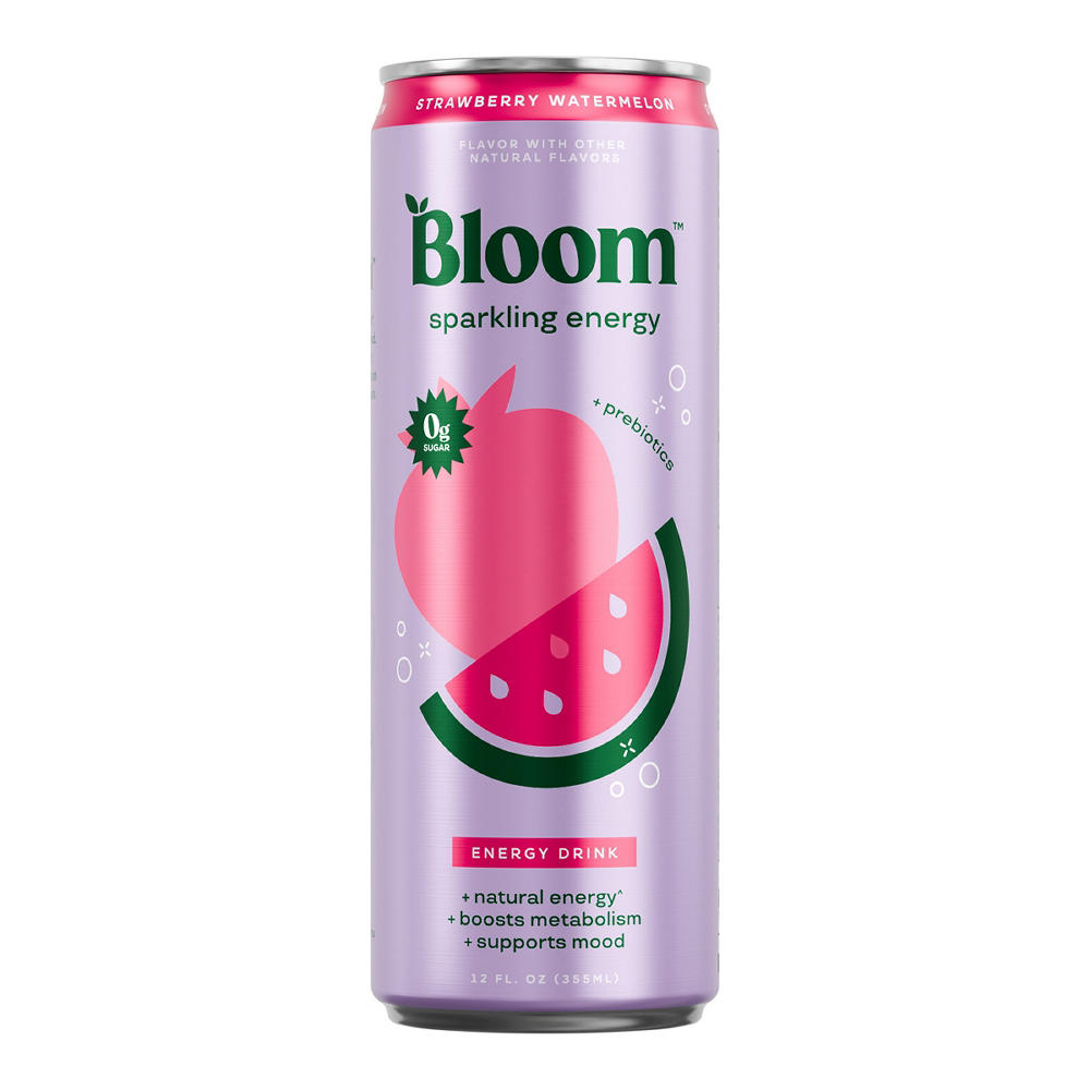 Bloom Zero Sugar Sparkling Energy Drink - Strawberry Watermelon, 12 oz