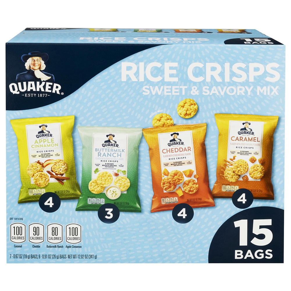 Quaker Sweet & Savory Rice Crisps Variety Pack, 15 ct