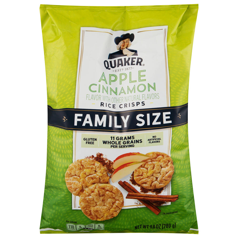 Quaker Apple Cinnamon Rice Crisps - Family Size, 9.8 oz