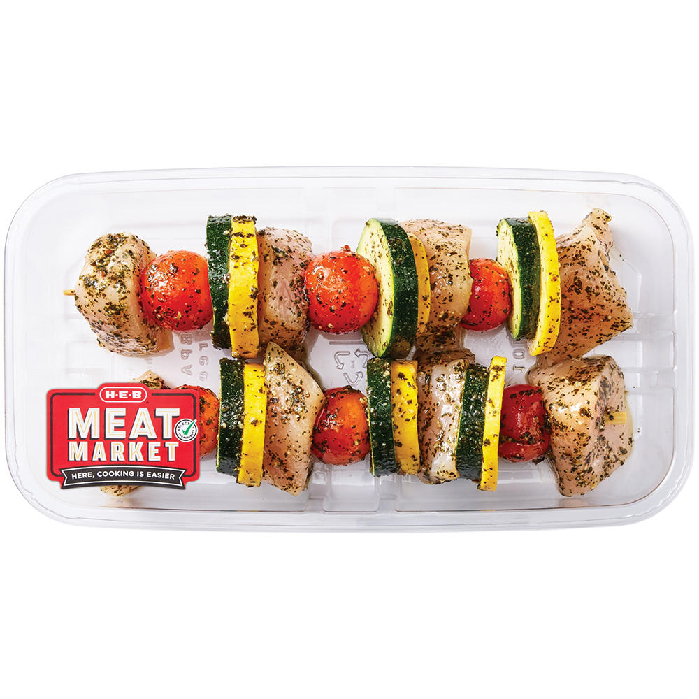 H-E-B Meat Market Chicken Italian Basil Pesto Kabob, Avg. 1.15 lbs