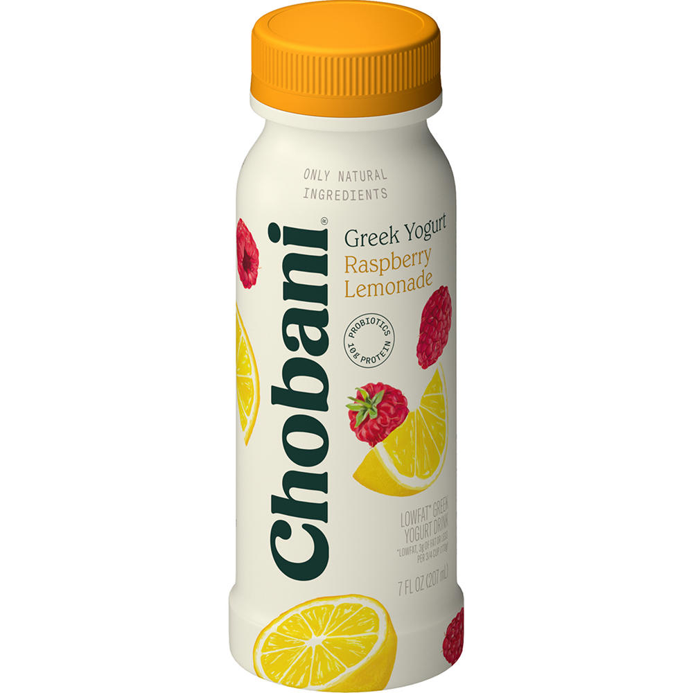 Chobani Low-Fat Raspberry Lemonade Greek Yogurt Drink, 7 oz