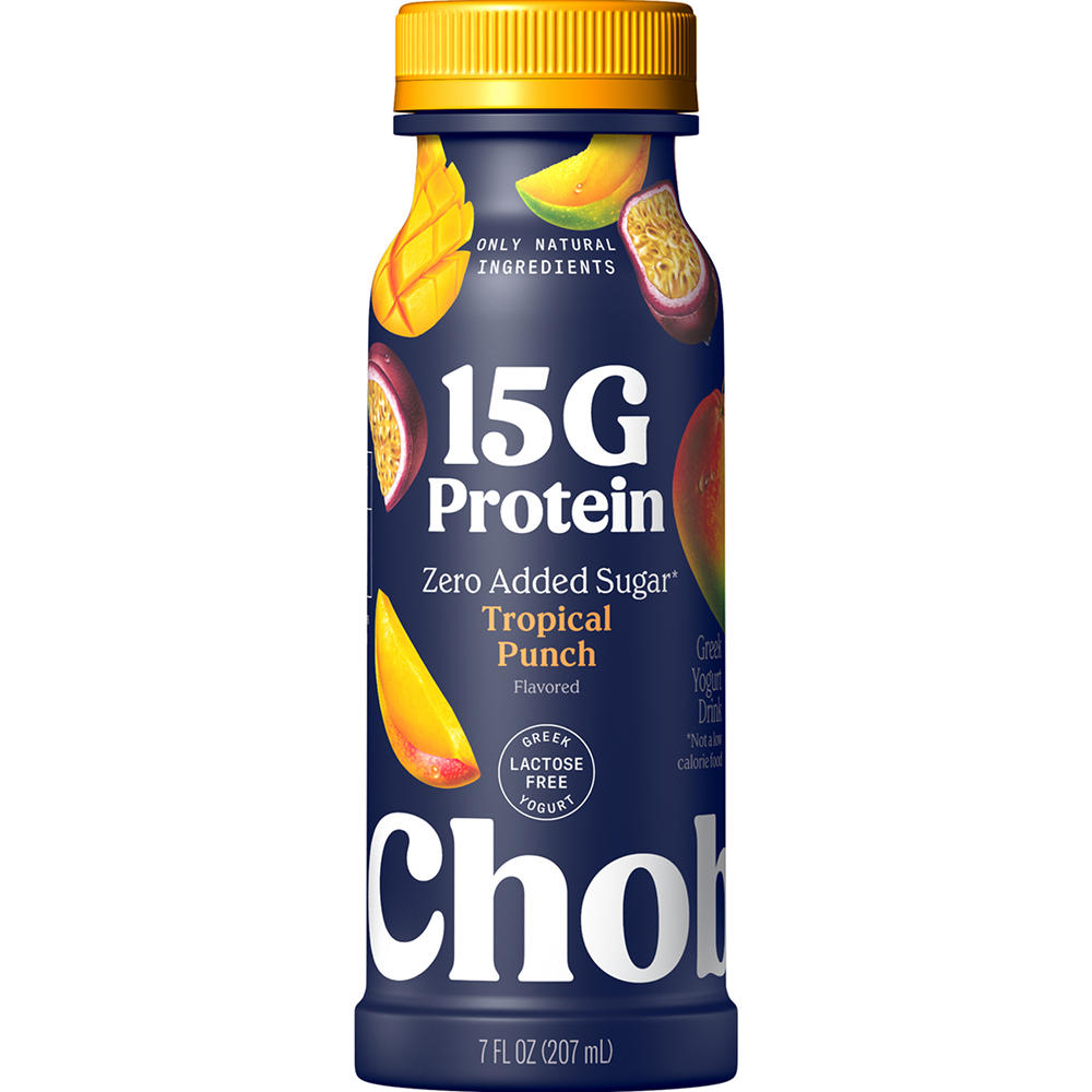 Chobani 15G Protein Zero Sugar Added Yogurt Drink - Tropical Punch, 7 oz