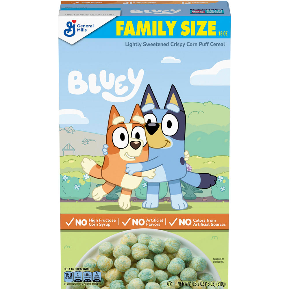 General Mills Bluey Cereal - Family Size, 18 oz