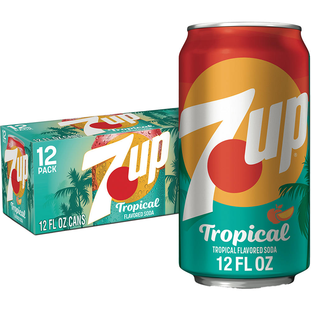 7UP Tropical Soda 12 Pack Cans, 12 oz