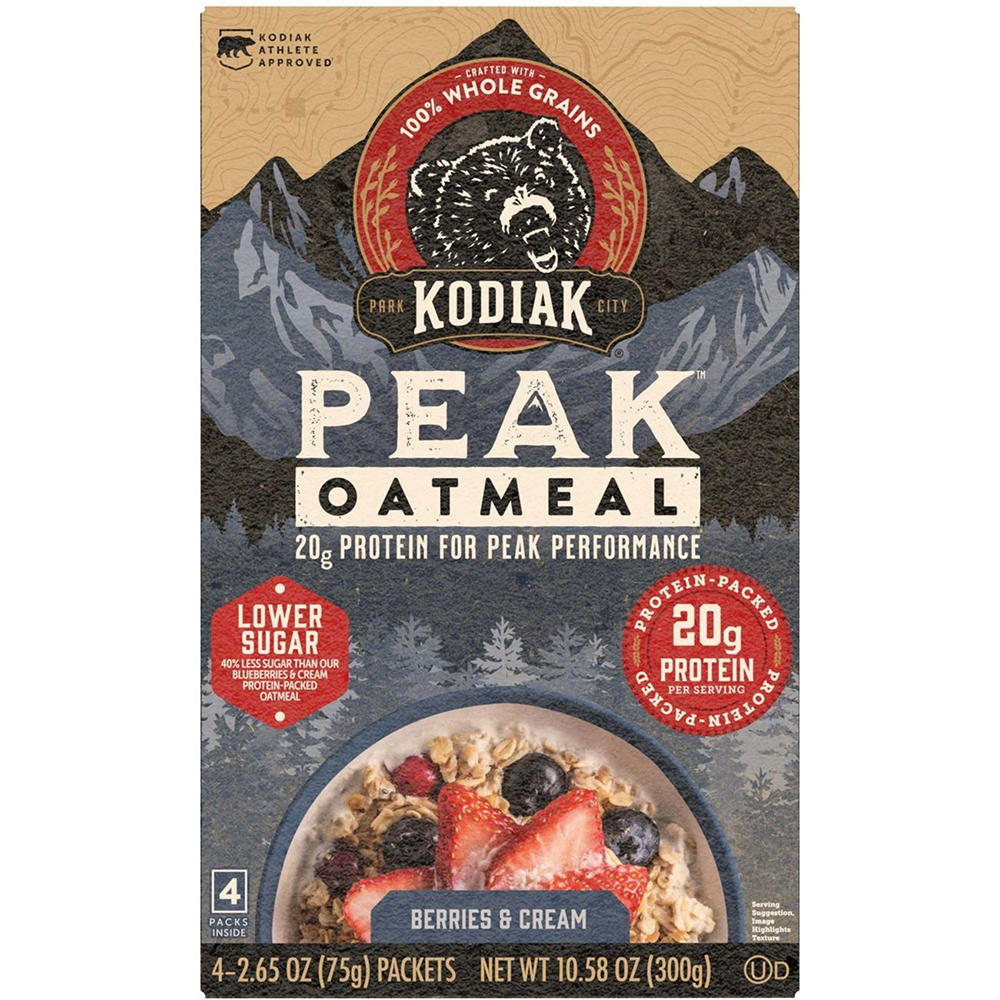 Kodiak 20g Protein Peak Oatmeal Packets - Berries & Cream, 4 ct