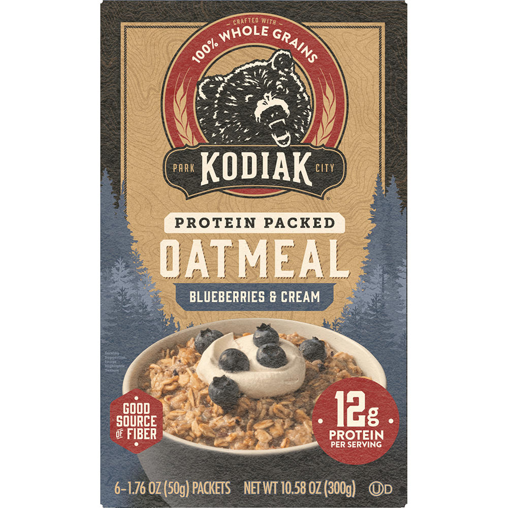Kodiak 12g Protein Packed Oatmeal - Blueberries & Cream, 6 ct