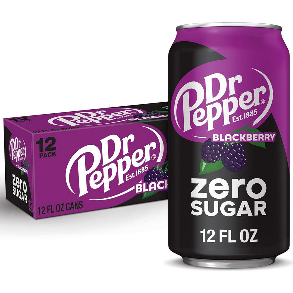 Dr Pepper Blackberry Zero Sugar Soda 12 pk Cans, 12 oz