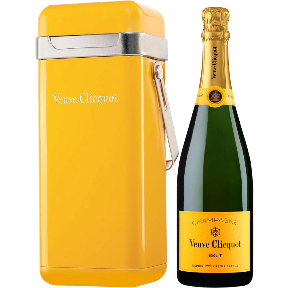 Veuve Clicquot Yellow Label Brut Champagne France Sparkling Wine with Cooler, 750 mL
