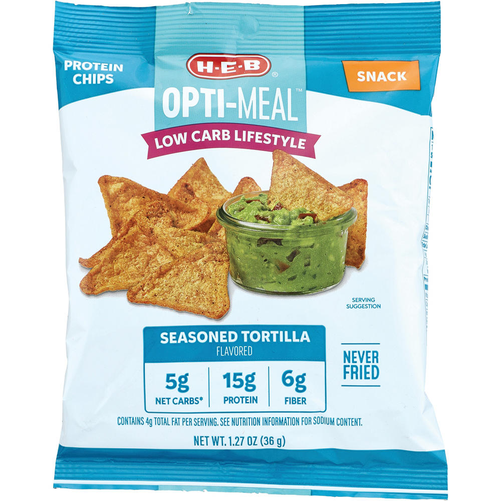 H-E-B OptiMeal Low Carb 15g Protein Tortilla Chips, 1.37 oz