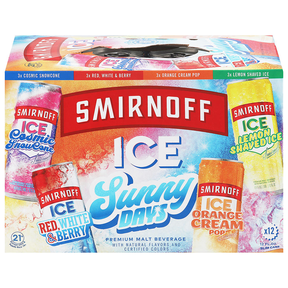 Smirnoff Ice Sunny Days Variety 12 pk Slim Cans, 12 oz