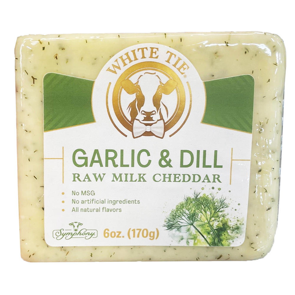 White Tie Garlic Dill Raw Milk Cheddar Cheese, 6 oz