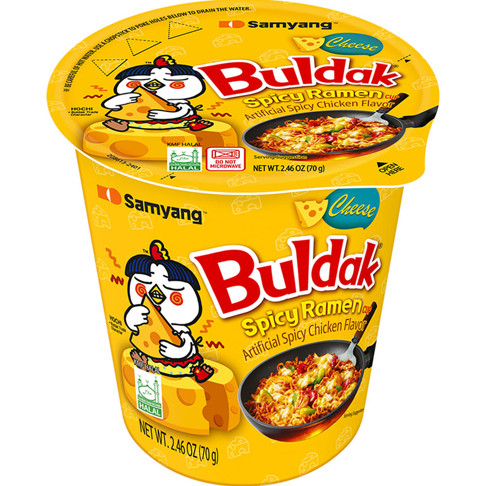 Samyang Buldak Cheese Spicy Chicken Ramen Instant Soup Cup, 2.46 oz