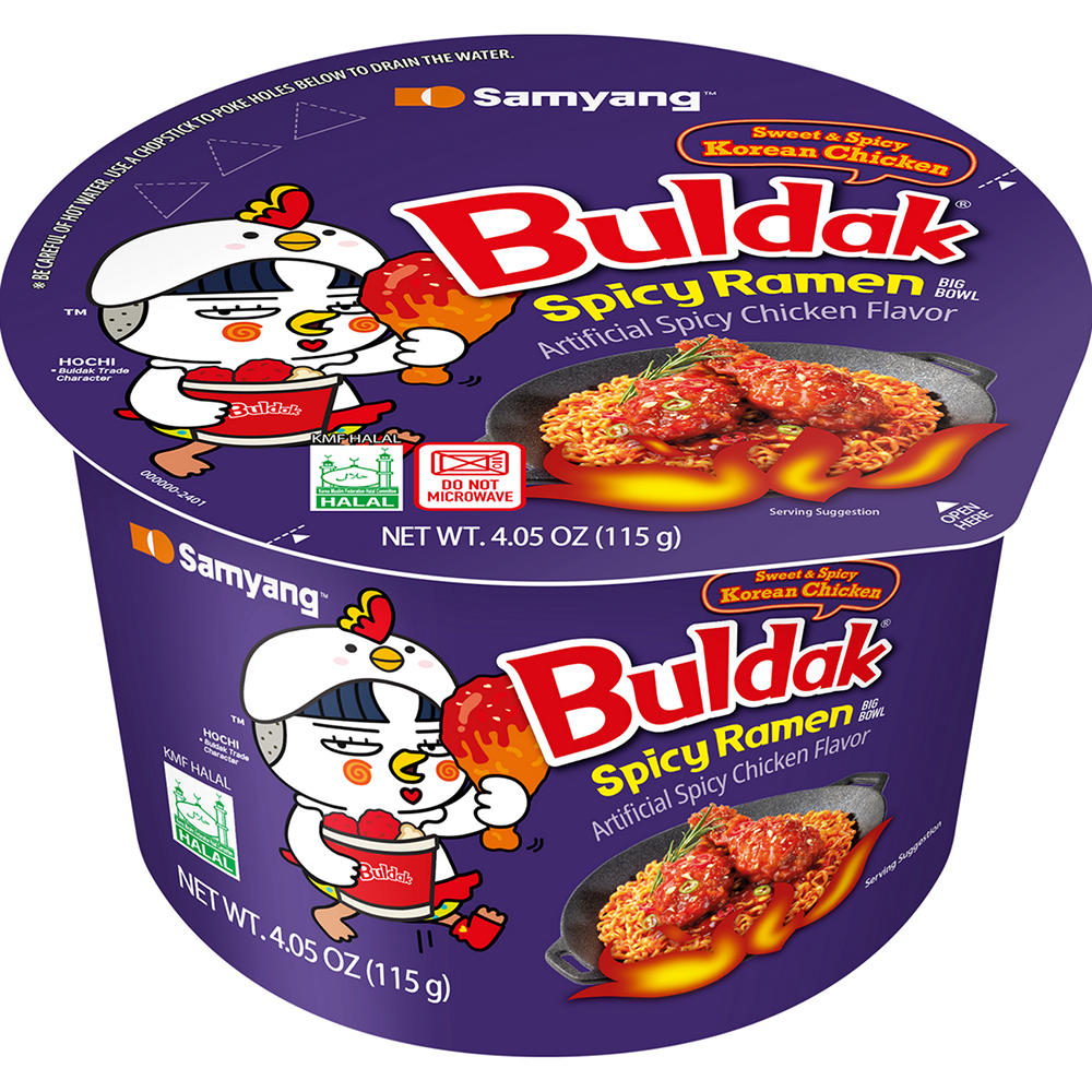 Samyang Buldak Sweet & Spicy Korean Chicken Ramen Instant Soup Big Bowl, 4.05 oz