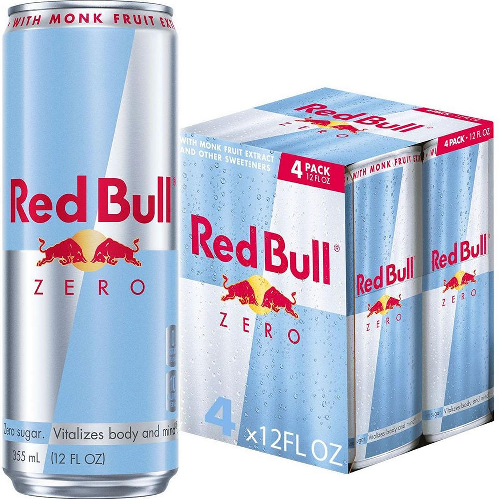 Red Bull Zero Original Energy Drink 4 pk Cans, 12 oz
