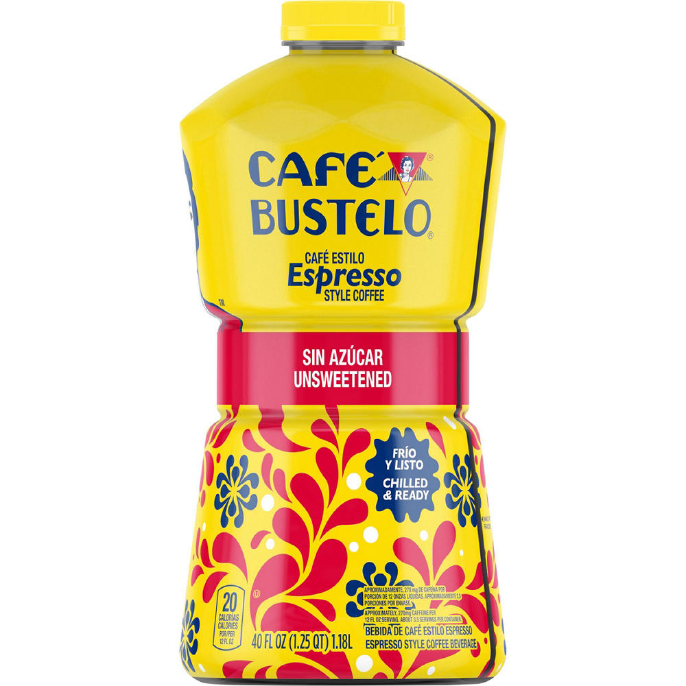 Cafe Bustelo Unsweetened Espresso Style Iced Coffee, 40 oz