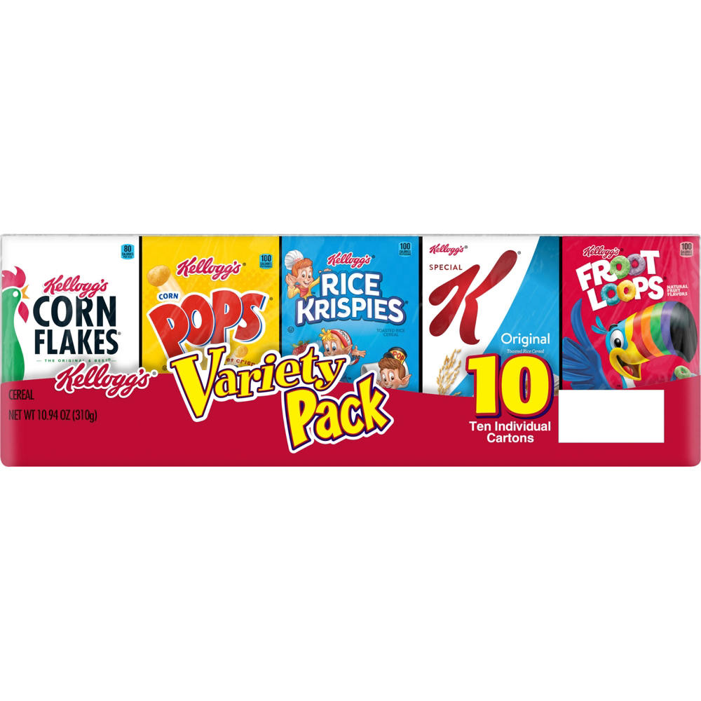 Kellogg's Variety Pack Cold Cereal, 10 ct