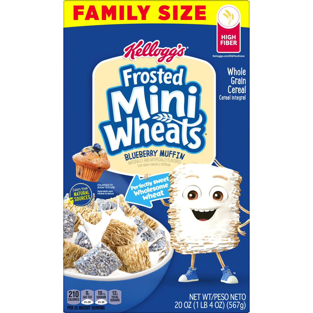 Kellogg's Frosted Mini Wheats Blueberry Muffin Cereal - Family Size, 20 oz