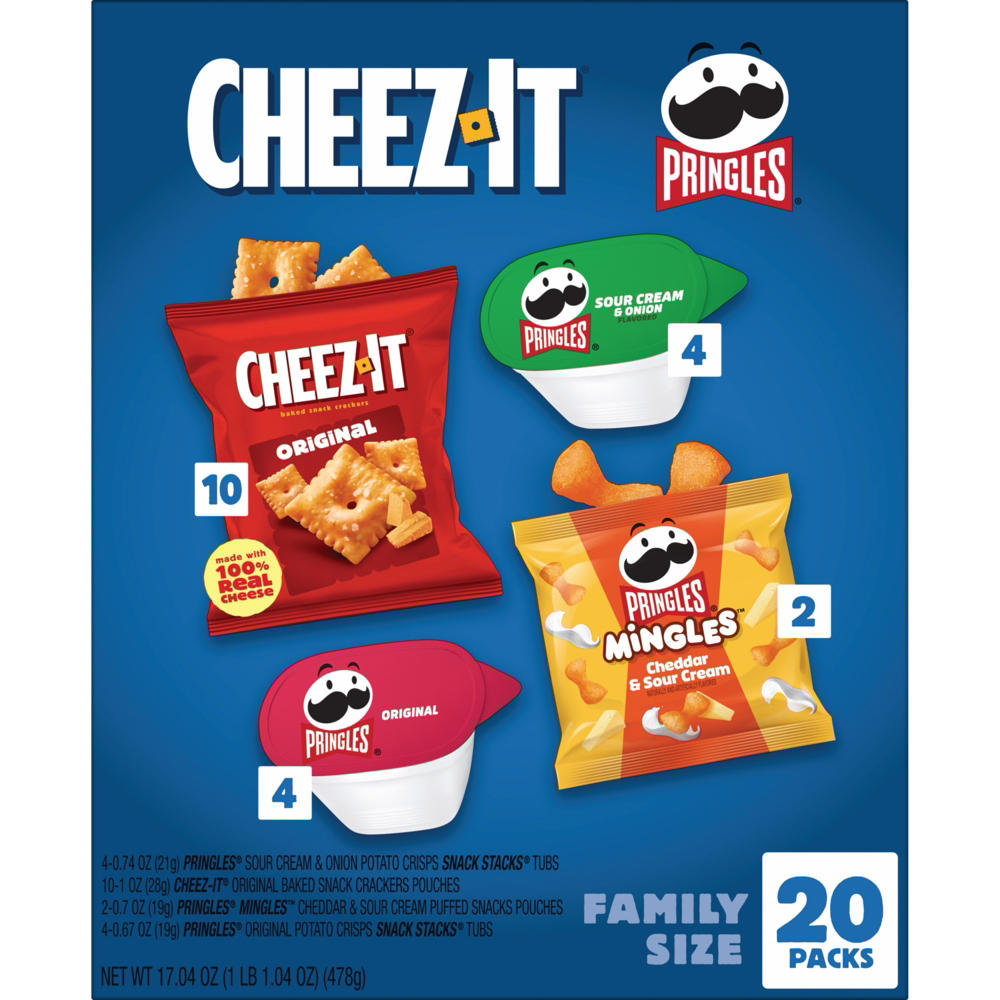Cheez-It & Pringles Variety Pack, 20 ct