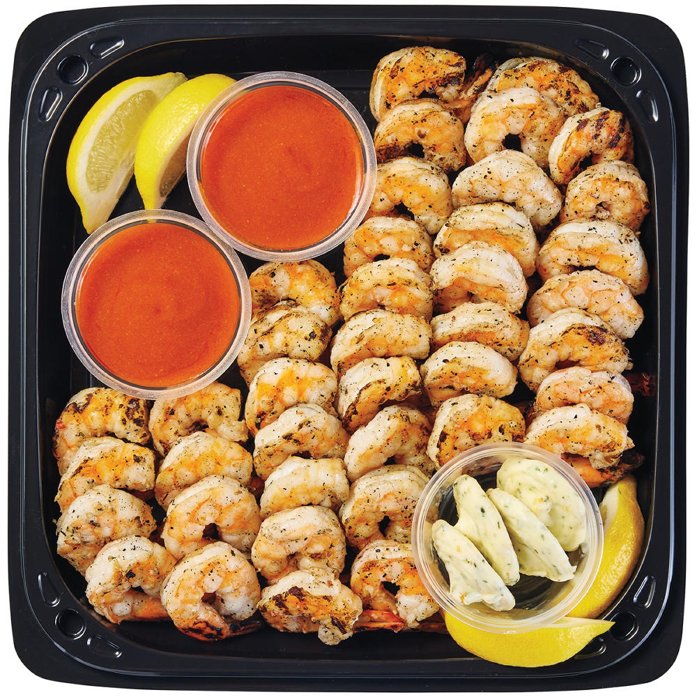 H-E-B Grilled Shrimp Party Tray With Buffalo Sauce, lb
