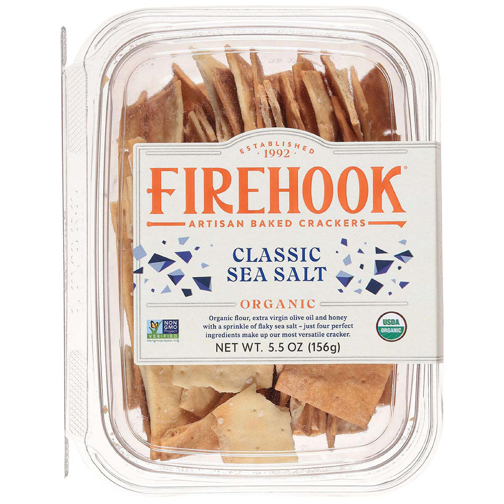 Firehook Classic Sea Salt Organic Baked Crackers, 5.5 oz