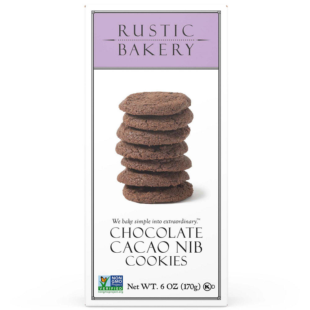Rustic Bakery Chocolate Cacao Nib Cookies, 6 oz