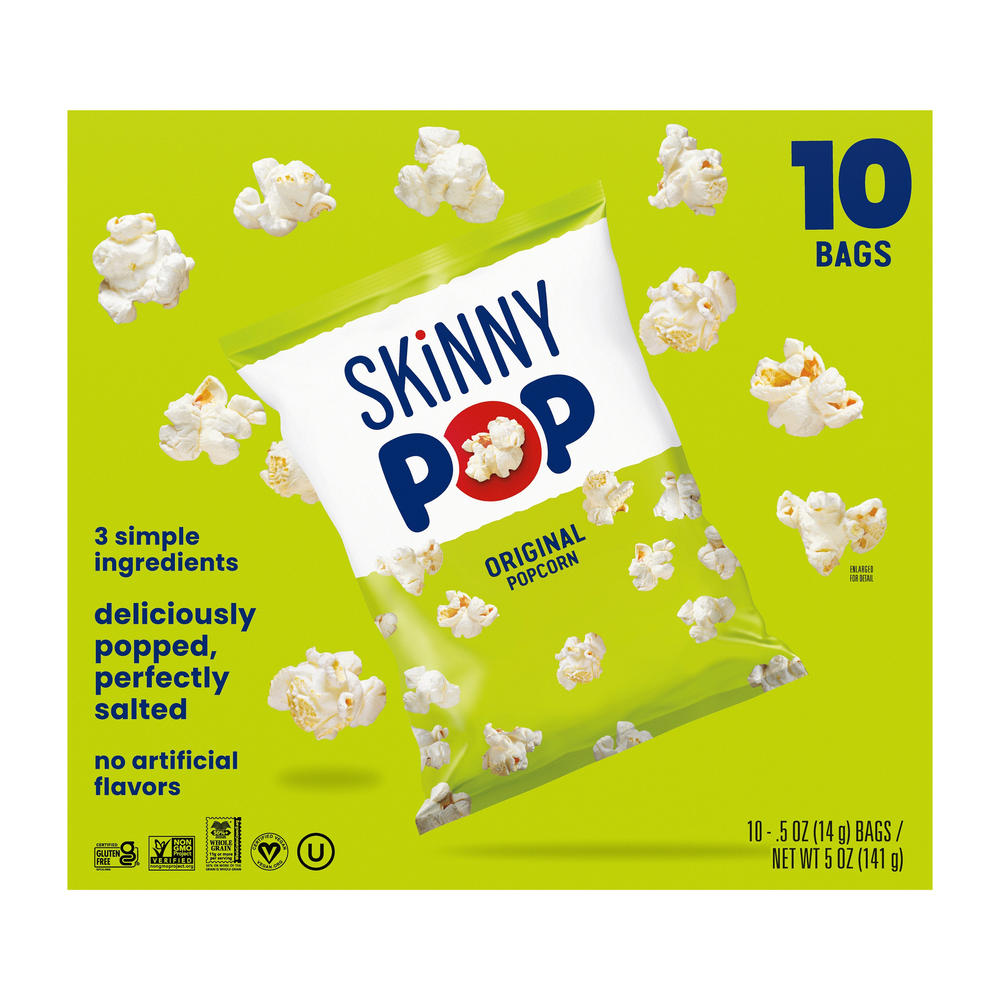 SKINNYPOP Popped Popcorn Multipack Bags - Original, 10 ct