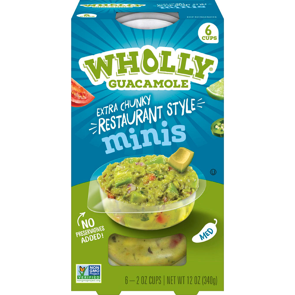 Wholly Guacamole Restaurant Style Minis Extra Chunky 6 pk, 2 oz