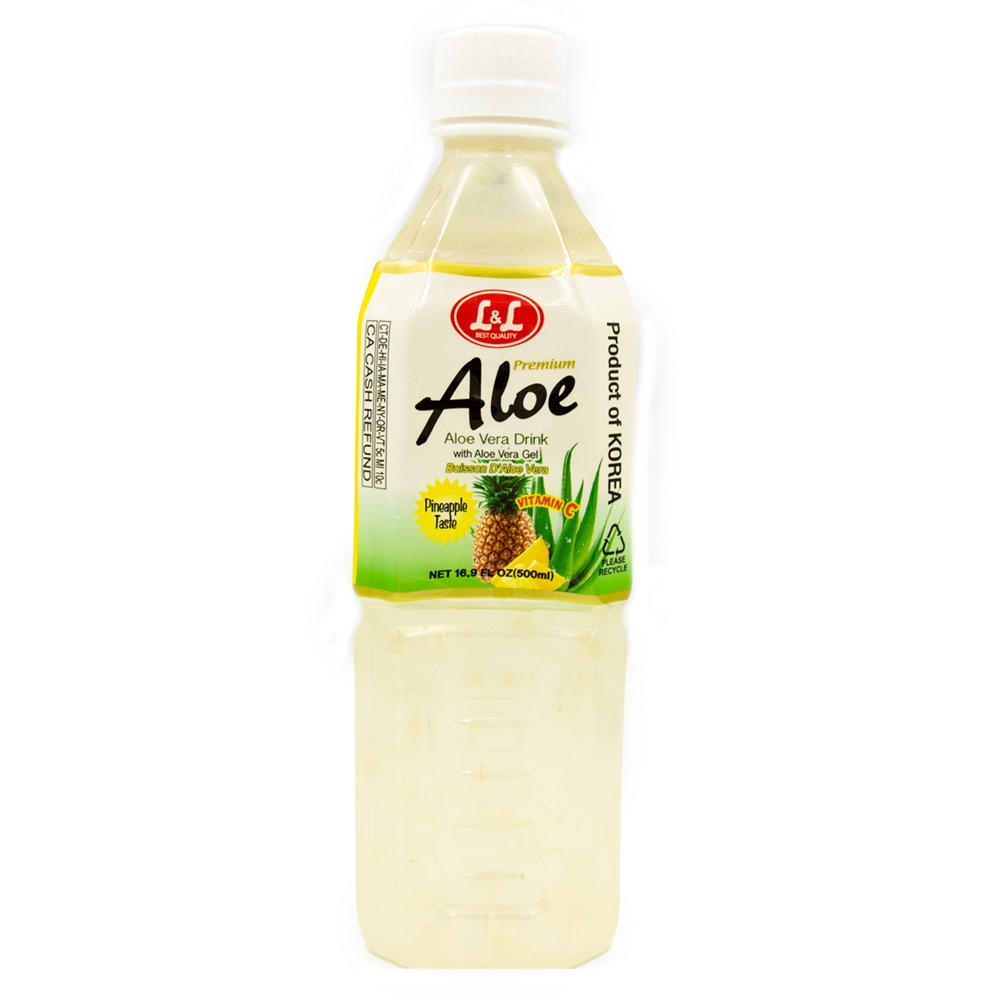 L&L Premium Aloe Vera Drink - Pineapple, 16.9 oz