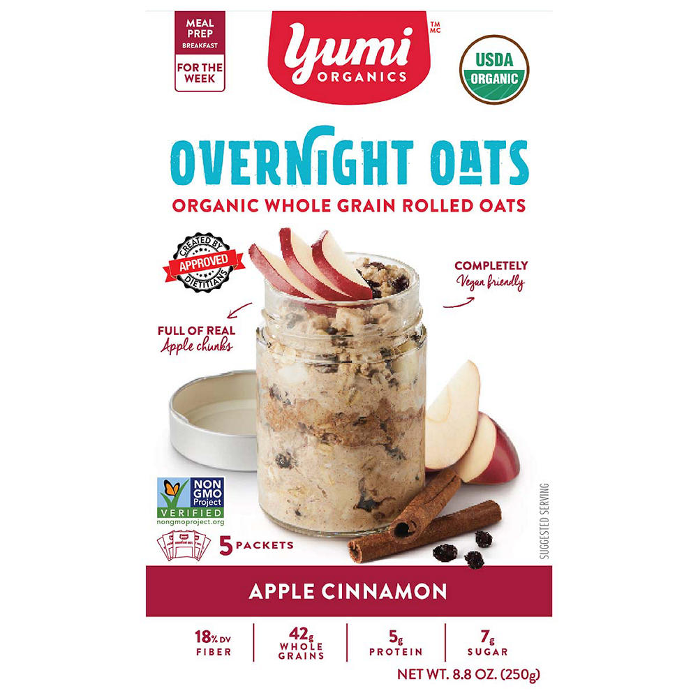 Yumi Organics Overnight Oats - Apple Cinnamon, 8.8 oz