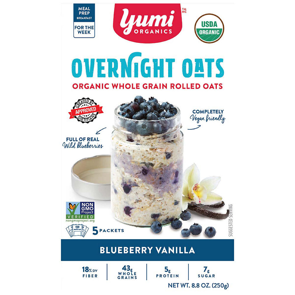 Yumi Organics Overnight Oats - Blueberry Vanilla, 8.8 oz