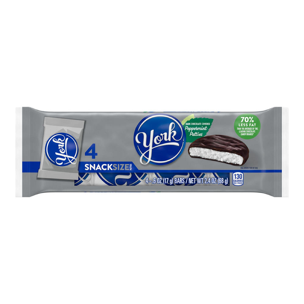 York Dark Chocolate Snack Size Peppermint Patties, 4 pk, 0.6 oz