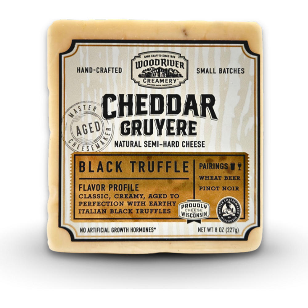 Wood River Creamery Black Truffle Cheddar Gruyere Cheese, 8 oz