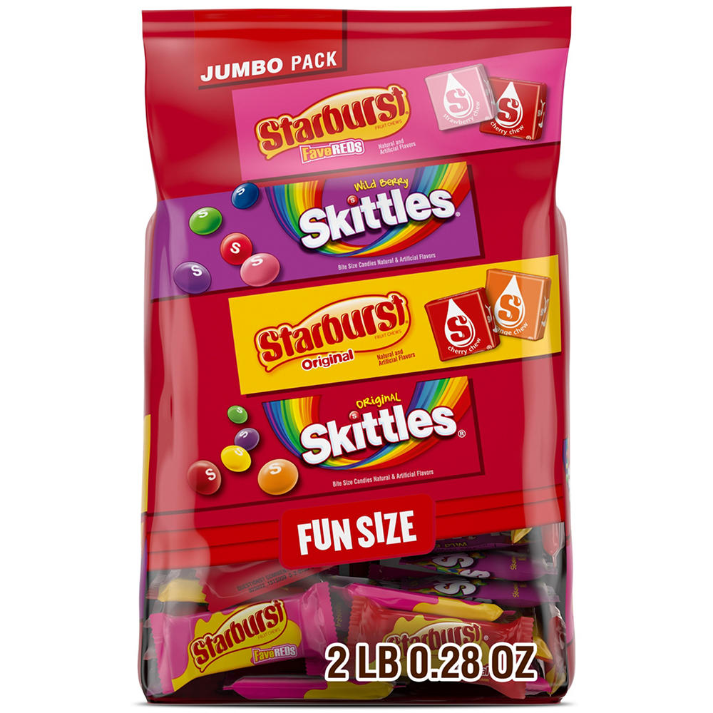 Skittles & Starburst Assorted Fun Size Candy - Jumbo Pack, 32.28 oz