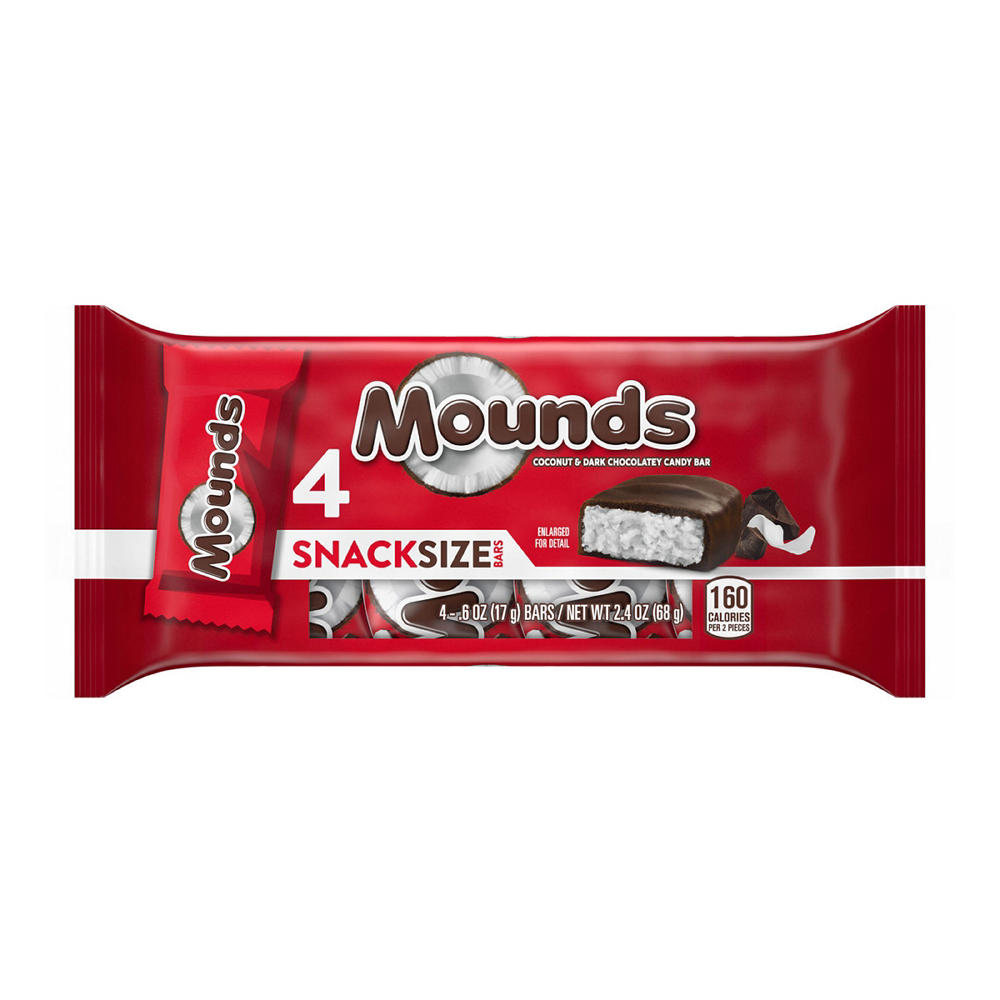 Mounds Coconut & Dark Chocolatey Snack Size Candy Bars, 4 pk, .6 oz