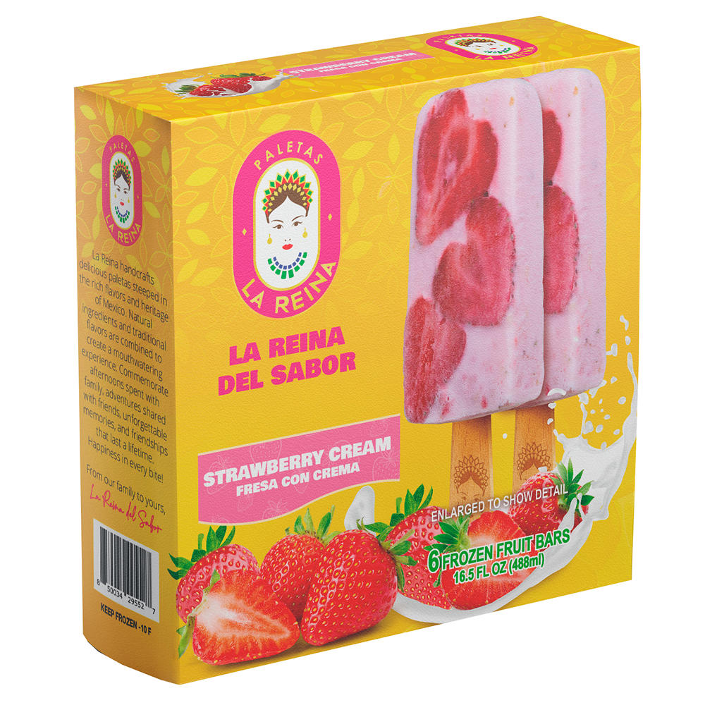 La Reina Strawberry Cream Paletas, 6 ct
