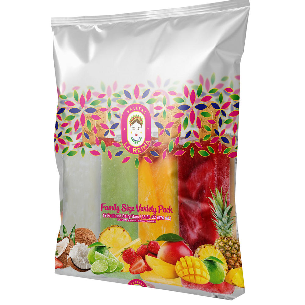 La Reina Fruit & Dairy Paletas Variety Pack - Family Size, 12 ct