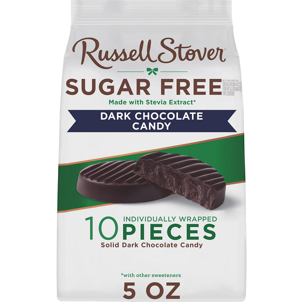 Russell Stover Sugar Free Dark Chocolate Medallions Candy, 5 oz
