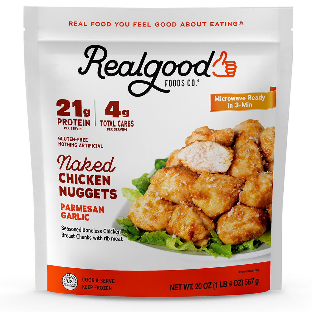 Real Good Foods Co. Frozen Naked Chicken Nuggets - Parmesan Garlic, 20 oz