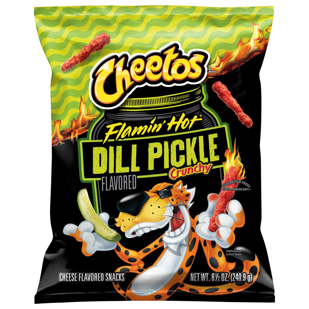 Cheetos Flamin' Hot Dill Pickle Crunchy Cheese Flavored Snacks, 8.5 oz