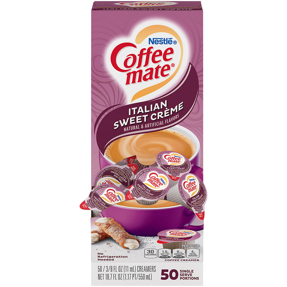 Nestle Coffee Mate Italian Sweet Creme Liquid Coffee Creamer Singles, 50 ct